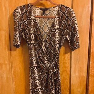 Bcbg Snake Print Wrap Dress - XS